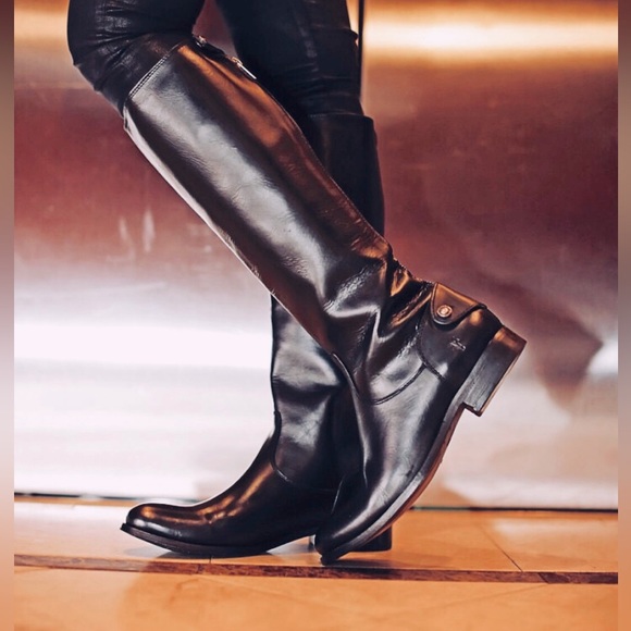 FRYE MELISSA BUTTON BACK ZIP RIDING BOOT IN COGNAC SIZE 6.5 - Picture 3 of 6